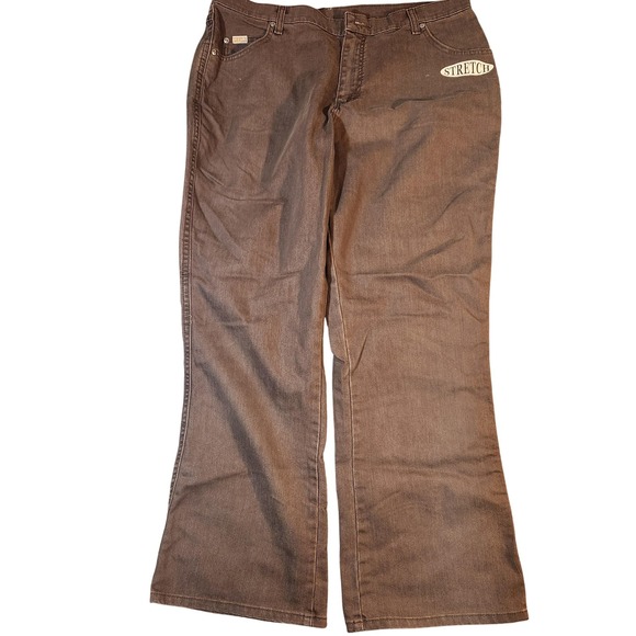 Vintage Lee Jeans Womens 18 Short Brown Chocolate Relaxed Bootcut Stretch Denim - Picture 1 of 10